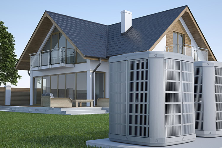 Air conditioner unit outside of a home.